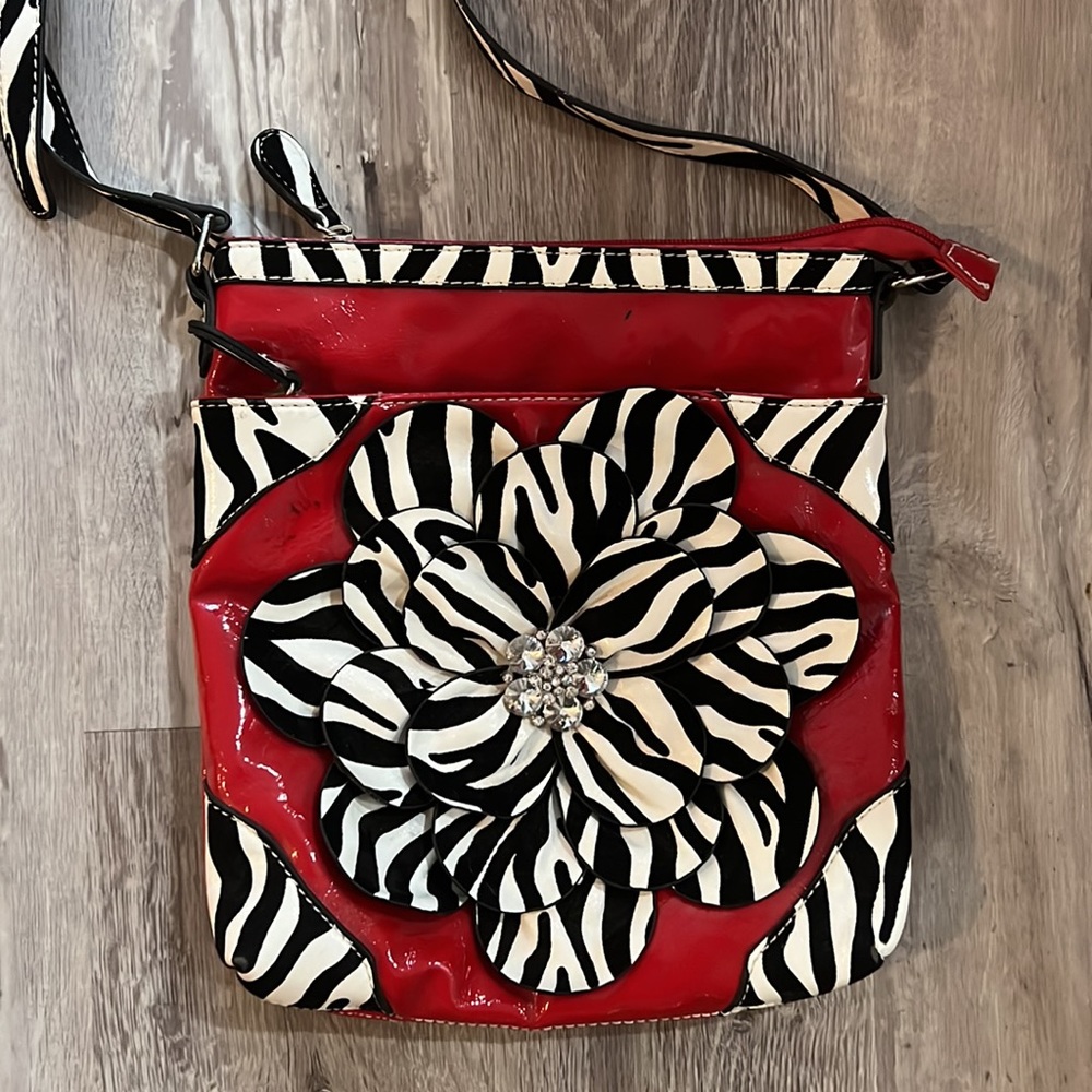 Stunning Red & Zebra Print Purse! - image 2